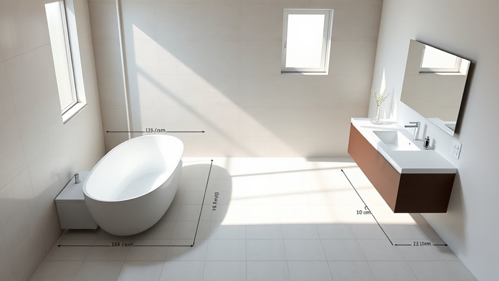 bathroom layout and clearances