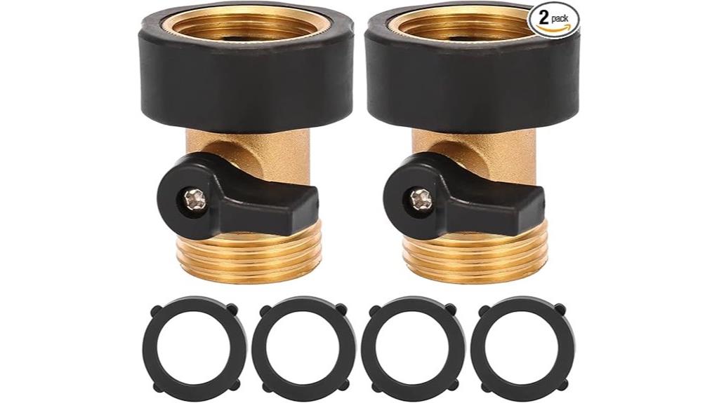 dual water hose shut off valves