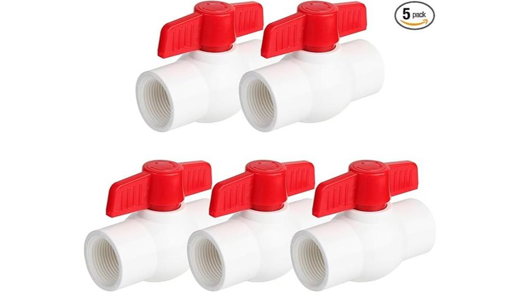 five pack pvc ball valves