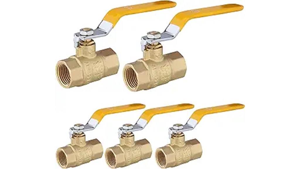 five pack threaded ball valves