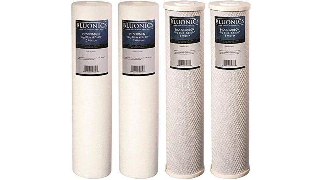 four piece water filter set