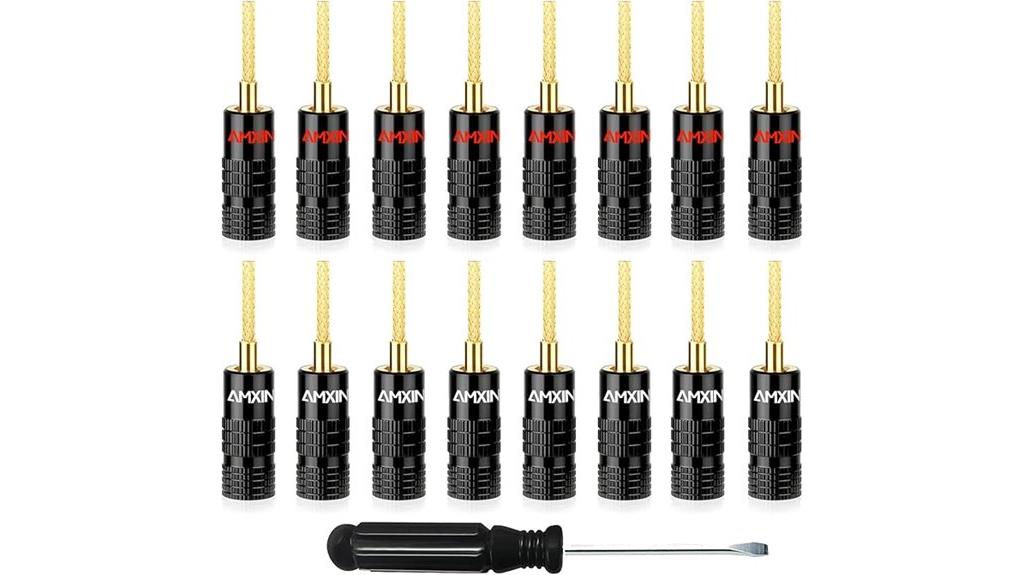 gold plated banana connector set
