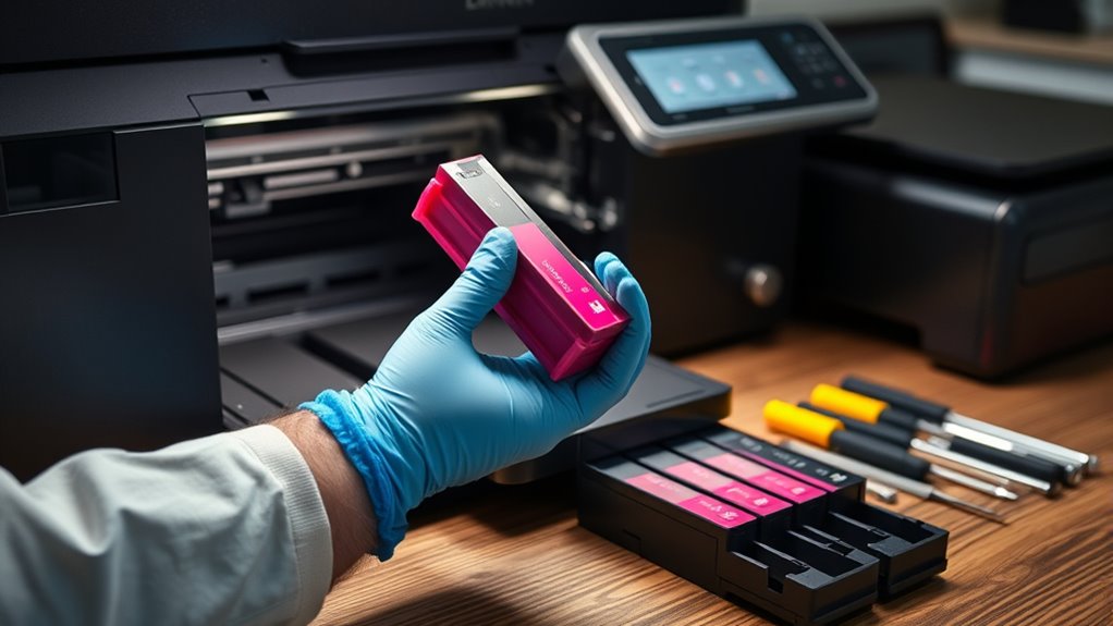 handle cartridges carefully and correctly