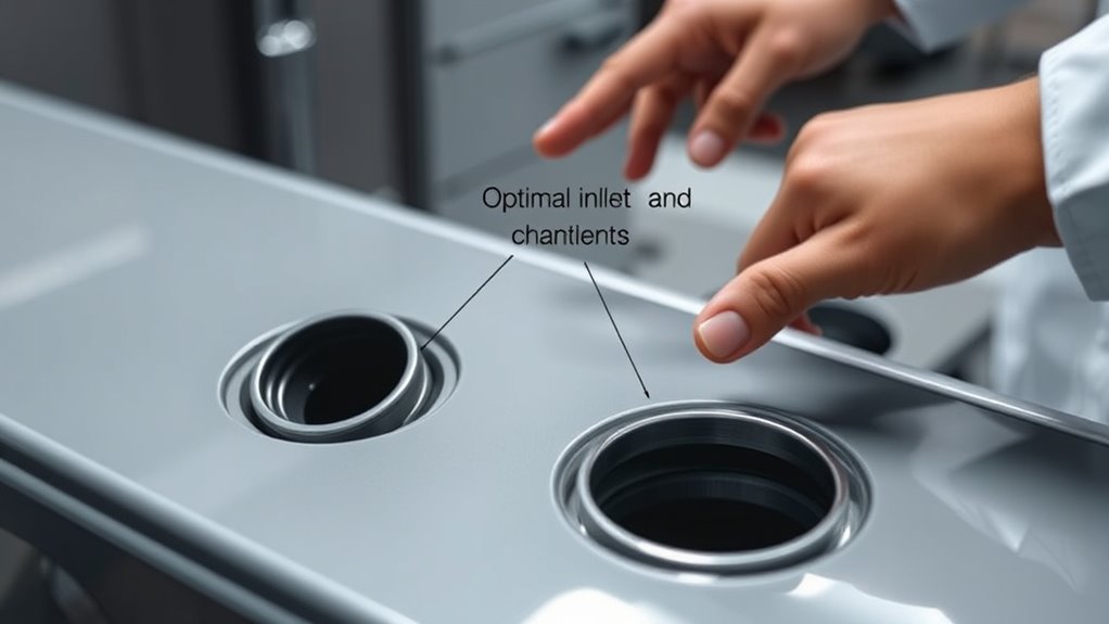 proper inlet outlet placement