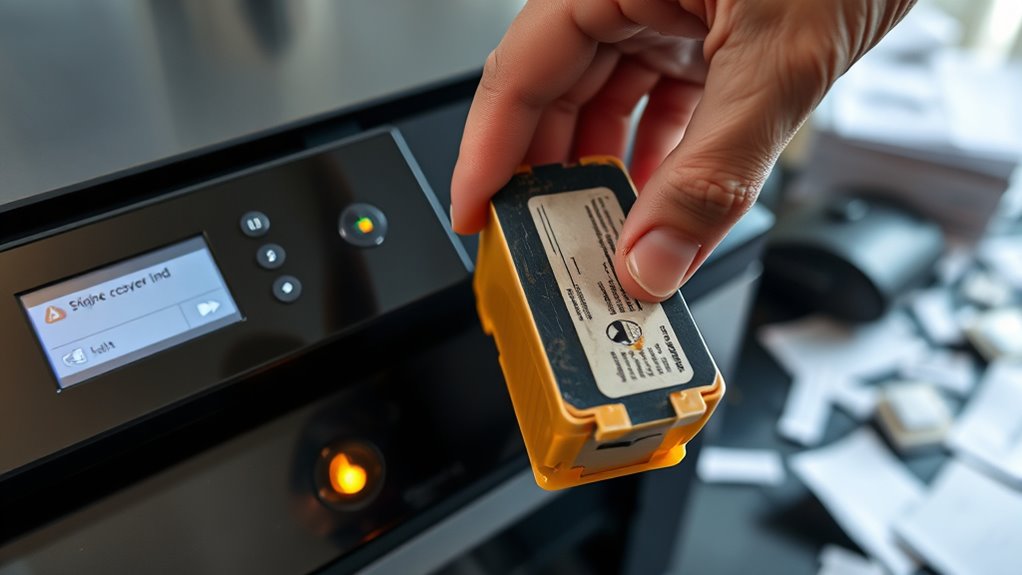 replace cartridge when printing issues occur