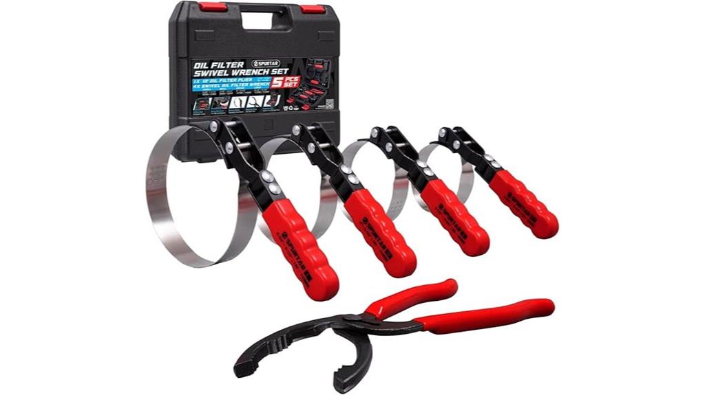 set of five oil filter wrenches