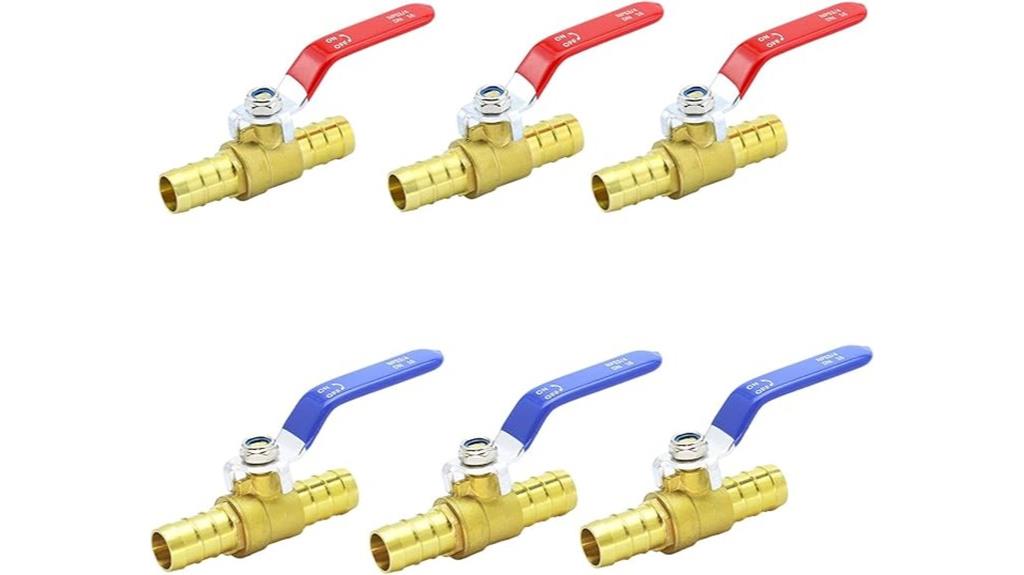 six brass pex valves