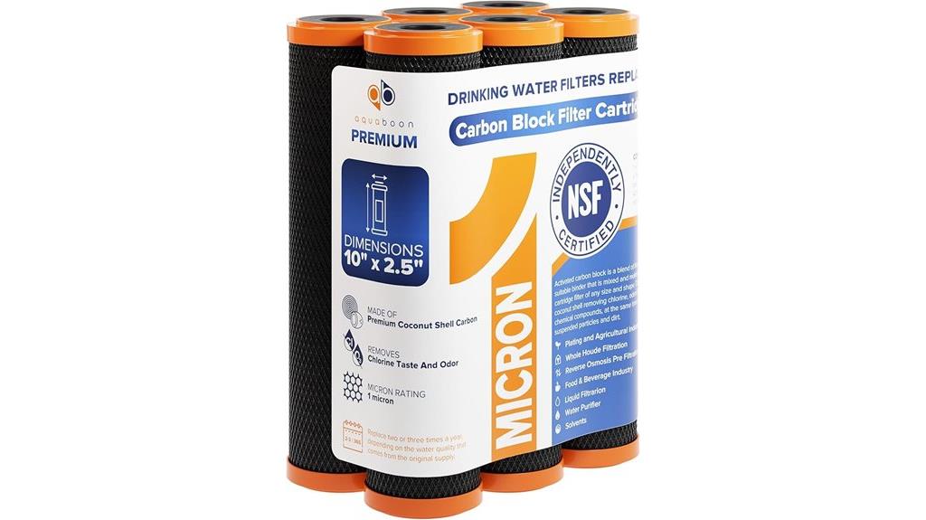 six pack carbon water filters
