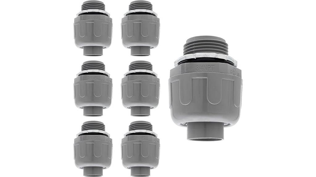 six piece liquid tight conduit fittings