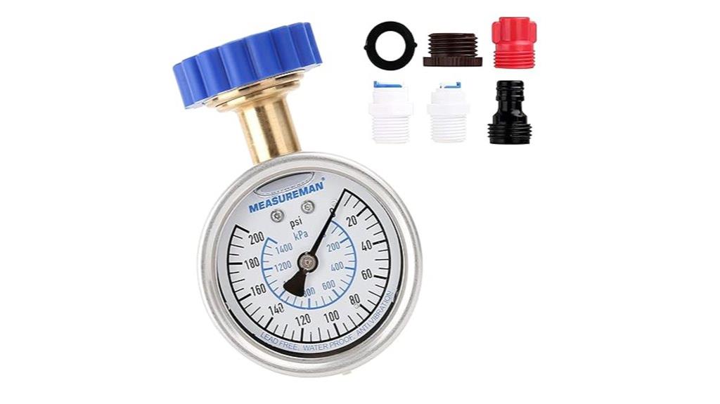 six piece water pressure gauge