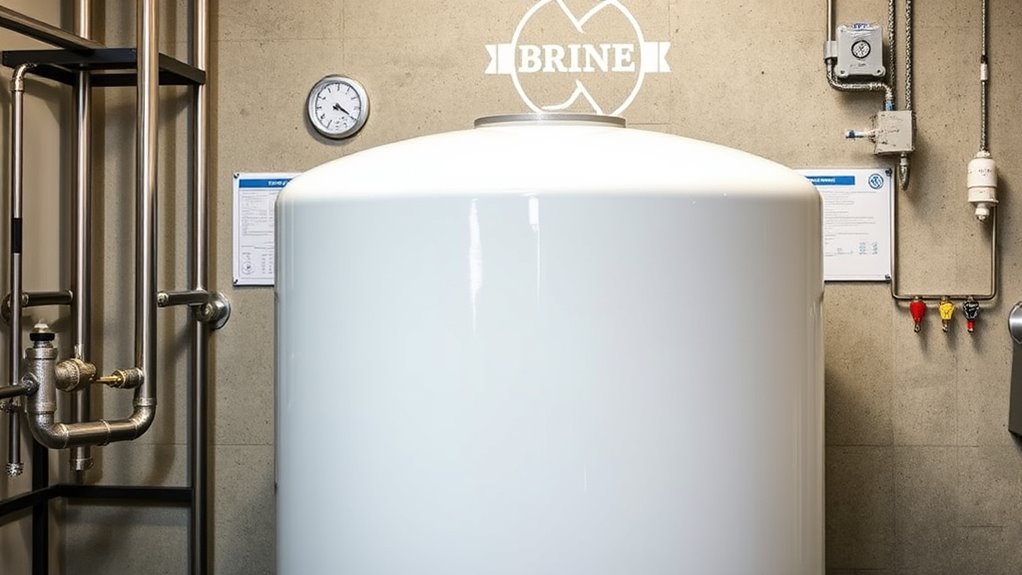 top iron removing brine tanks