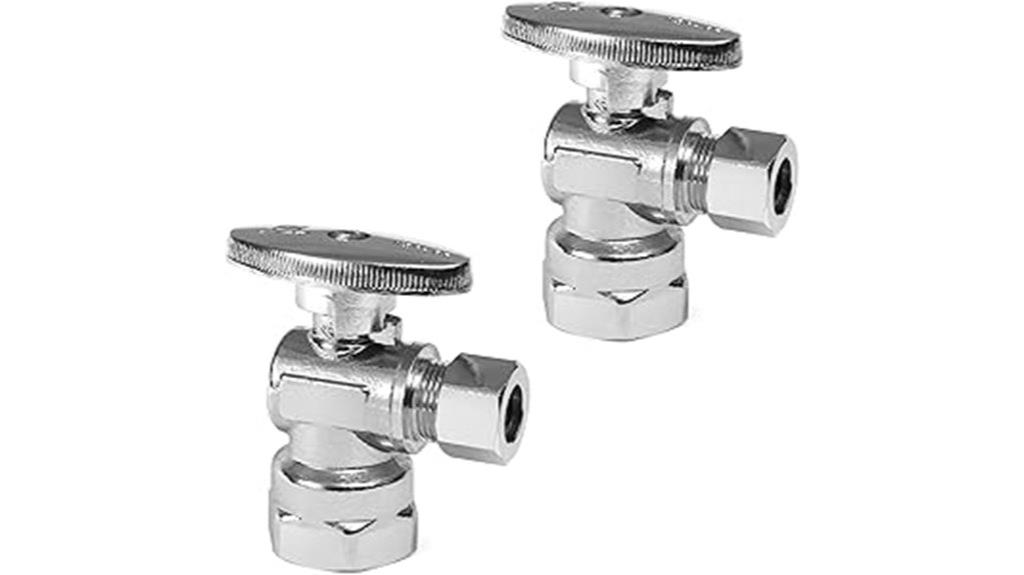 two chrome ball valves