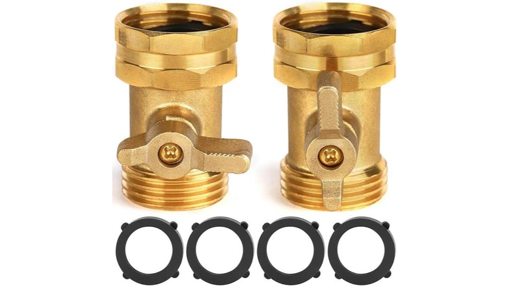 two hose shutoff valves