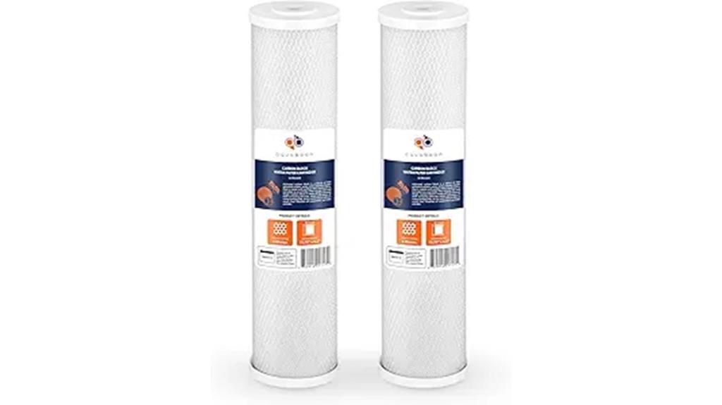 two pack carbon water filters
