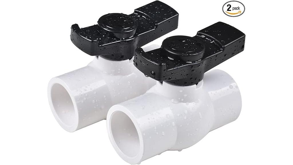 two pvc ball valves