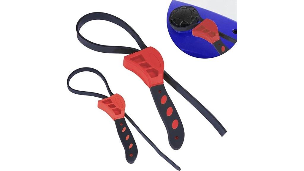 two rubber strap wrenches