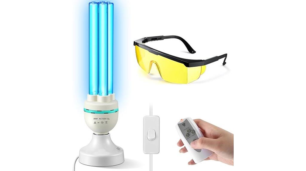 uv c ozone light with remote