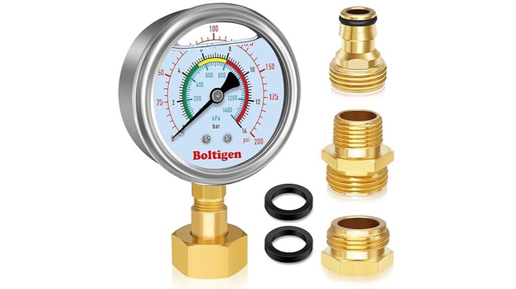 water pressure gauge 0 200 psi