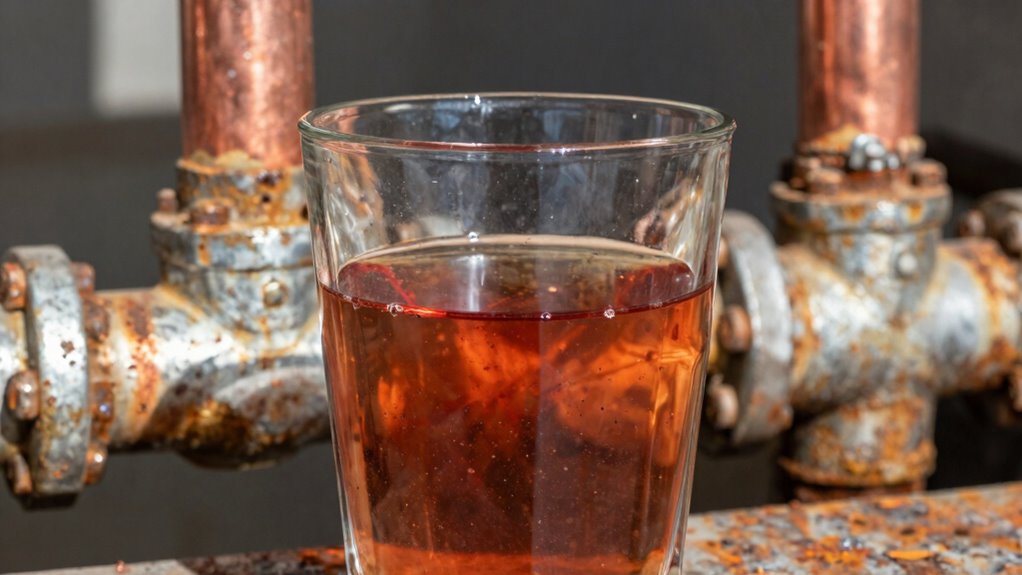 rusty water indicates pipe corrosion