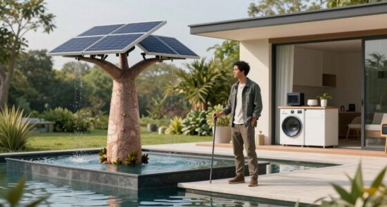 baobab-inspired floating waterfall power plant generates renewable energy off madagascar
