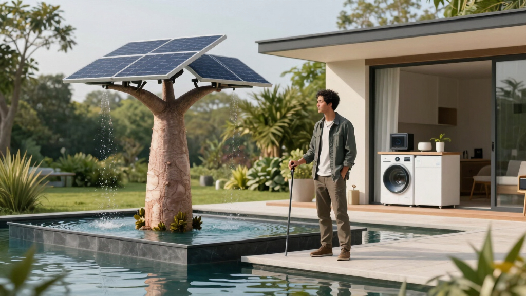 baobab-inspired floating waterfall power plant generates renewable energy off madagascar
