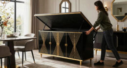 A Murphy Bed Turned A Dining Room Into An Art Deco Multi-Functional Space