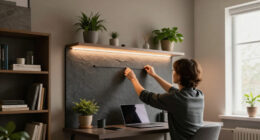 A Renter-Friendly Wall And IKEA BILLY Created A Moody Office