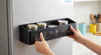 This Magnetic Shelf Turns The Empty Side Of Your Fridge Into Extra Storage Space