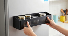 This Magnetic Shelf Turns The Empty Side Of Your Fridge Into Extra Storage Space