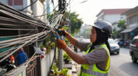 Pemkot Jakarta Timur Tertibkan Kabel Udara Semrawut Di Jalan Sultan Hamengkubuwono IX - Kota Administrasi Jakarta Timur