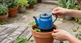 Gardener Turns An Old Teapot And Planter Into The Cutest Outdoor Light Feature